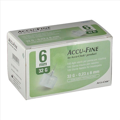 AGO PER PENNA DA INSULINA ACCU-FINE PEN NEEDLE ACCU-CHEK GAUGE 32 X 6MM 100 PEZZI - Speedyfarma.it