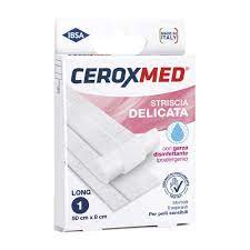 STRISCIA DELICATA CEROXMED CON GARZA DISINFETTANTE IPOALLERGENICA PER PELLI SENSIBILI 50X8CM 1 PEZZO - Speedyfarma.it