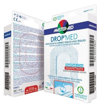 MEDICAZIONE COMPRESSA AUTOADESIVA DERMOATTIVA IPOALLERGENICA AERATA MASTER-AID DROP MED 10X6 5 PEZZI - Speedyfarma.it
