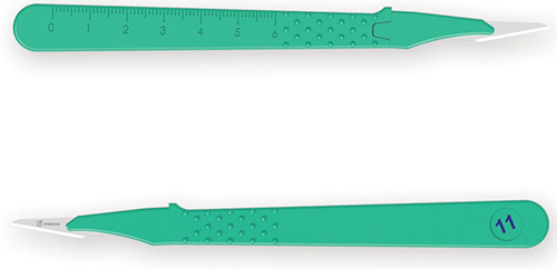 BISTURI MONOUSO E STERILE NUMERO 11. LAMA IN ACCIAIO INOX SALDATA ALL'INTERNO DI UN MANICO IN ABS LEGGERO ED ERGONOMICO. ASSICURANO AFFILATURA E UN PERFETTO CONTROLLO DEL TAGLIO - Speedyfarma.it