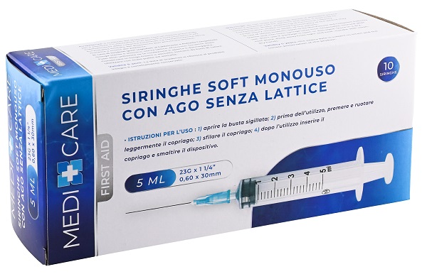 SIRINGA SOFT CAPACITA' 5ML AGO GAUGE 23 CONFEZIONE 10 PEZZI GAMMADIS - Speedyfarma.it