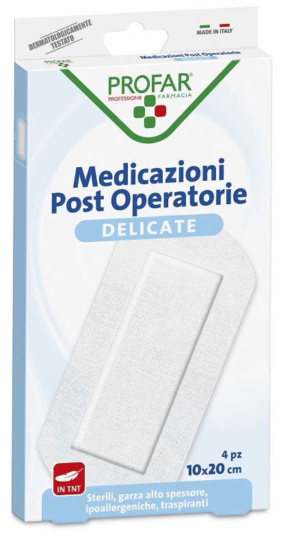 MEDICAZIONE POST OPERATORIA STERILE GARZA ANTIADERENTE 10X20 CM 4 PEZZI PROFAR - Speedyfarma.it