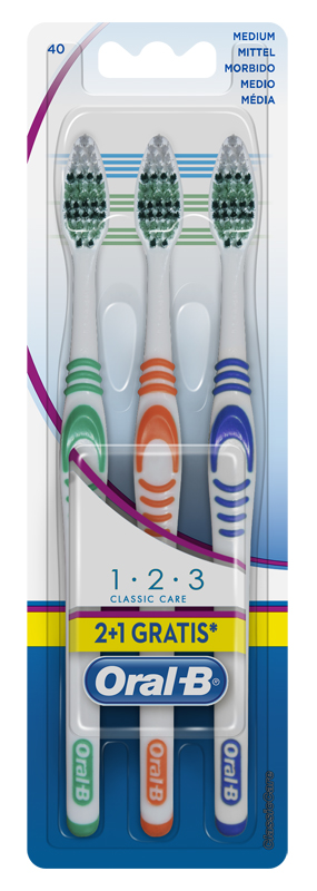 ORALB 123 CLASSIC CARE SPAZZOLINO MANUALE 3 PEZZI - Speedyfarma.it