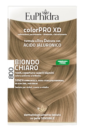 EUPHIDRA COLORPRO XD 800 BIONDO CHIARO GEL COLORANTE CAPELLI IN FLACONE + ATTIVANTE + BALSAMO + GUANTI - Speedyfarma.it