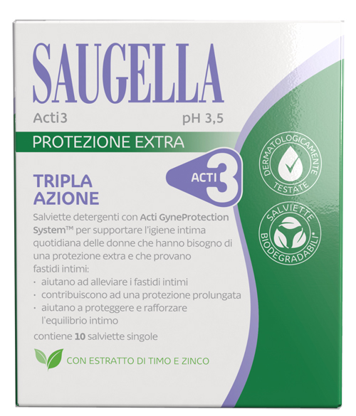 SAUGELLA ACTI3 SALVIETTINE 10 PEZZI - Speedyfarma.it