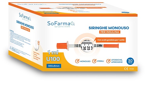 SIRINGA PER INSULINA 1 ML 30 PEZZI SOFARMAPIU' - Speedyfarma.it