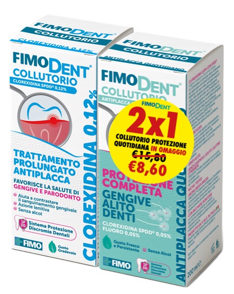 FIMODENT COLLUTORIO BIPACK CLOREXIDINA 0,12% 200 ML + CLOREXIDINA 0,05% 200 ML - Speedyfarma.it