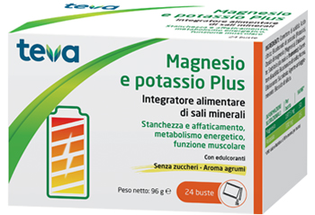 MAGNESIO POTASSIO PLUS TEVA 24 BUSTINE SENZA ZUCCHERI AROMA AGRUMI - Speedyfarma.it