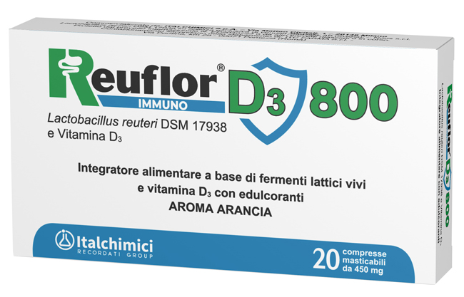 REUFLOR D3 800 20 COMPRESSE MASTICABILI AROMA ARANCIA - Speedyfarma.it