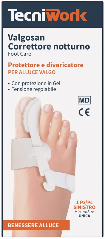 CORRETTORE NOTTURNO PER ALLUCE VALGO SINISTRO MISURA UNICA VALGOSAN 1 PEZZO - Speedyfarma.it