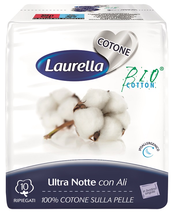 ASSORBENTE LAURELLA PER DONNA IN COTONE ULTRA ALI NOTTE 10 PEZZI - Speedyfarma.it