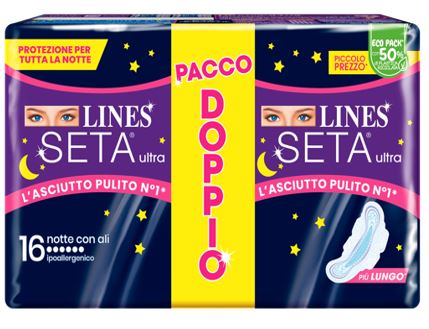 LINES SETA ULTRA ASSORBENTI NOTTE VP DWCT 16 PEZZI - Speedyfarma.it