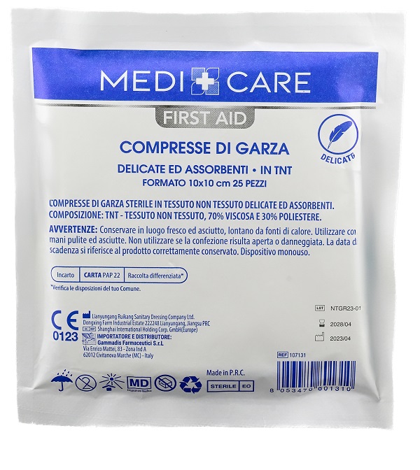 GARZA MEDICARE TNT 10X10 CM 25 PEZZI - Speedyfarma.it