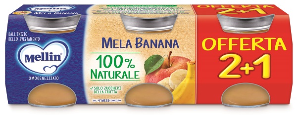 MELLIN OMOGENEIZZATO MELA BANANA 3 PEZZI DA 100 G - Speedyfarma.it