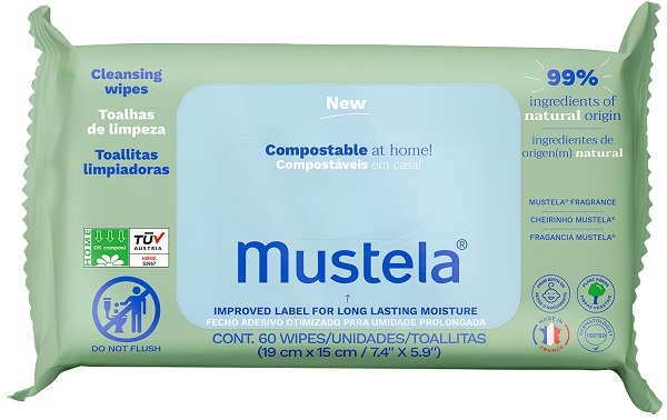 MUSTELA SALVIETTE COMPOSTABILI PROFUMATE 60 PEZZI - Speedyfarma.it
