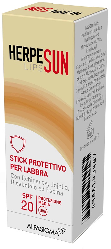 HERPESUN LIP STICK LABBRA SPF 20 5 ML - Speedyfarma.it