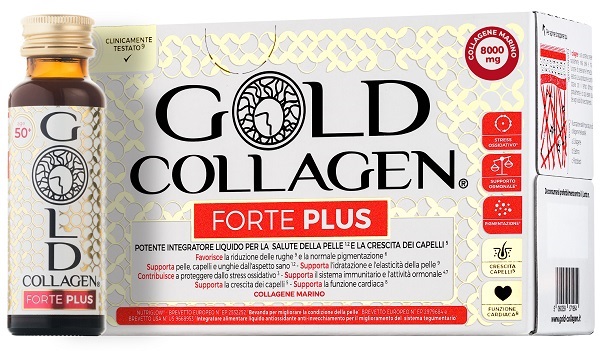 GOLD COLLAGEN FORTE PLUS 10 FLACONCINI DA 50 ML 8G COLLAGENE - Speedyfarma.it