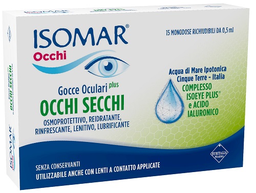 ISOMAR OCCHI SECCHI PLUS GOCCE OCULARI ACIDO IALURONICO 0,25% 15 FLACONCINI - Speedyfarma.it