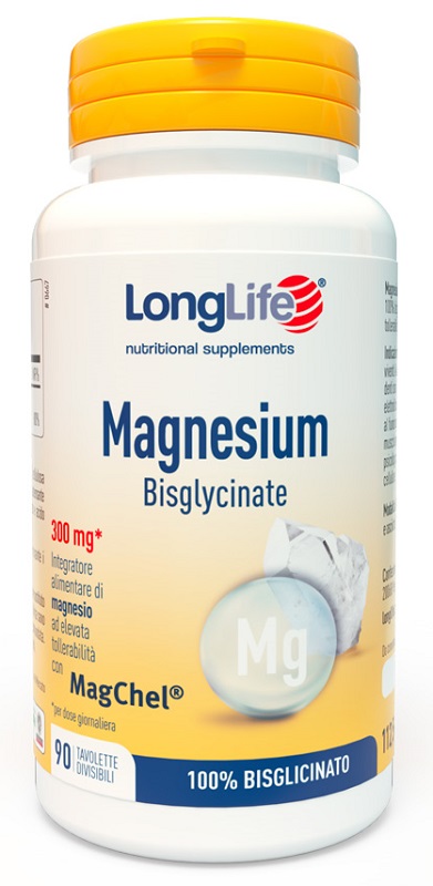 LONGLIFE MAGNESIUM BISGLYCINATE 90 TAVOLETTE DIVISIBILI SENZA GLUTINE - Speedyfarma.it